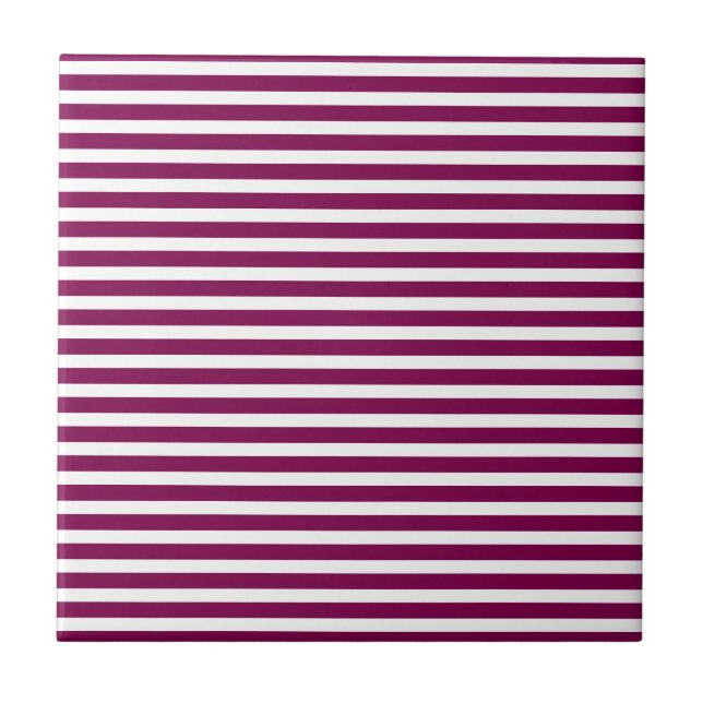 Wine White Strips Simple Stylish Modern Minimal Tile (Front)