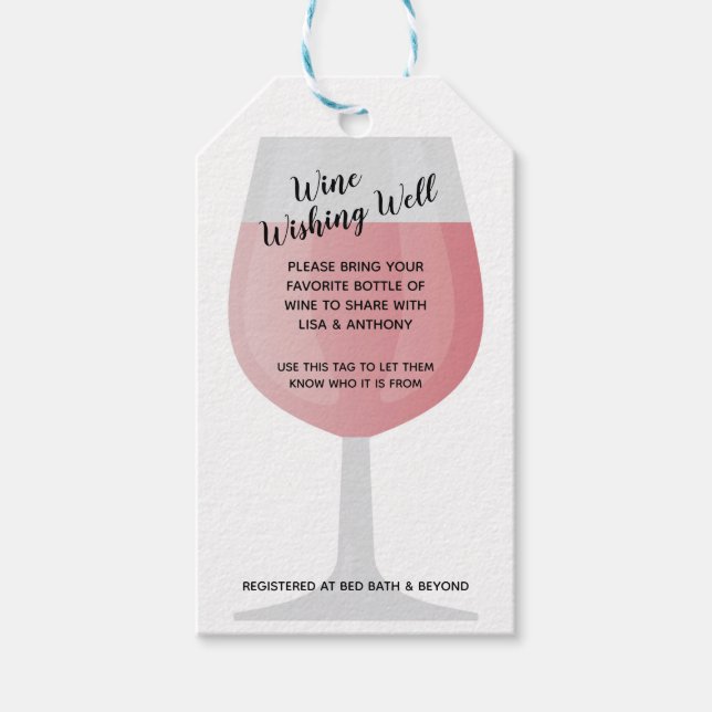 Wine Wishing Well Insert and Gift Tag (Front)