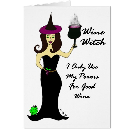 Wine Witch Halloween Card