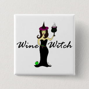 Wine Witch Square 15 Cm Square Badge