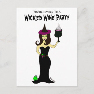 Wine Witch Wicked Wine Party Invitation