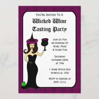 Wine Witch Wicked Wine Tasting Halloween Invites