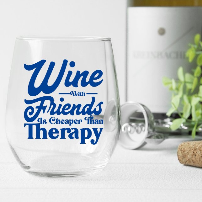 Wine With Friends Wine Stemless Glass (Creator Uploaded)