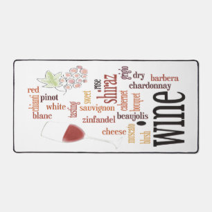 Wine Word Cloud Design Desk Mat