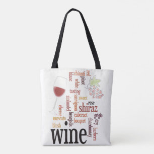 Wine Word Cloud Design Tote Bag