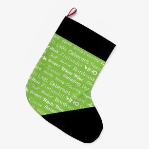 WINE WORDS LARGE CHRISTMAS STOCKING