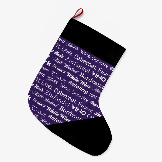 WINE WORDS LARGE CHRISTMAS STOCKING (Front (Hanging))