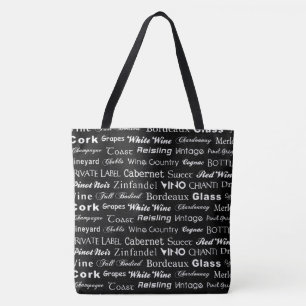 WINE WORDS TOTE BAG