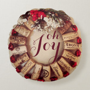 Wine Wreath Decor Pillow