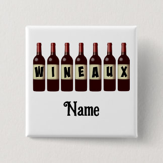 Wineaux Red Wine Bottle Lineup Customised 15 Cm Square Badge