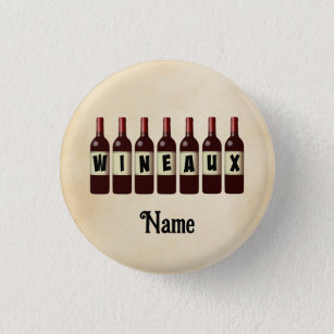 Wineaux Red Wine Bottles Lined Up Customised 3 Cm Round Badge