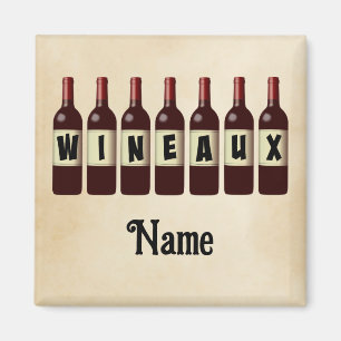 Wineaux Red Wine Bottles Lined Up Customised Magnet