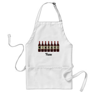Wineaux Red Wine Bottles Lined Up Customised Standard Apron
