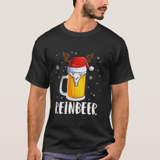 Winedeer Reinbeer Funny Christmas Couple Matching  T-Shirt