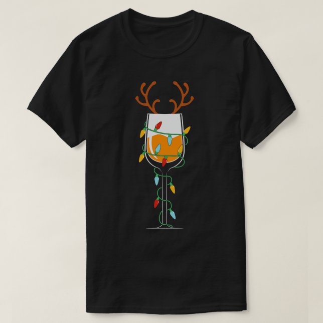 Winedeer Wine Lover Christmas T-Shirt (Design Front)
