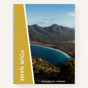 Wineglass Bay, Tasmania, Australia, Gold Notebook