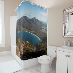 Wineglass Bay Tasmania Australia Landscape Sunset Shower Curtain