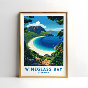 Wineglass Bay Tasmania Travel Poster Art