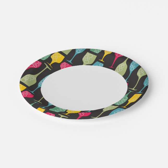 Wineglass Paper Plate (Angled)