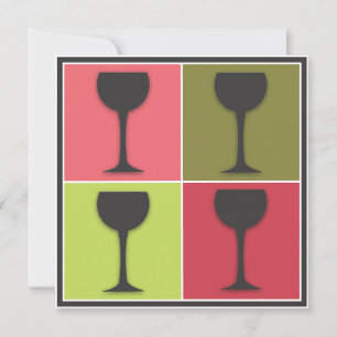 Wineglass Pop Art Wine Tasting Party Invitation