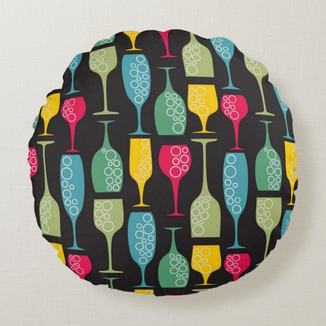 Wineglass Round Cushion (Front)