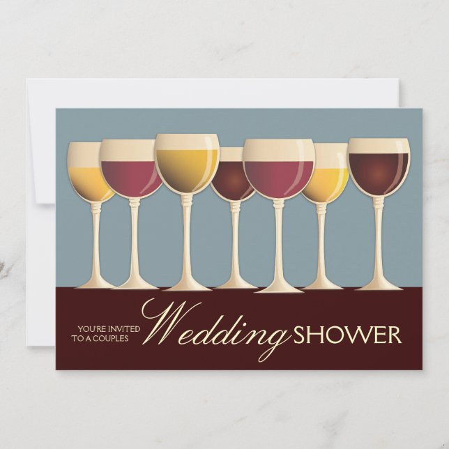 Wineglass Selection Couples Wedding Shower Invitation (Front)