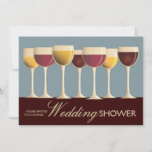 Wineglass Selection Couples Wedding Shower Invitation