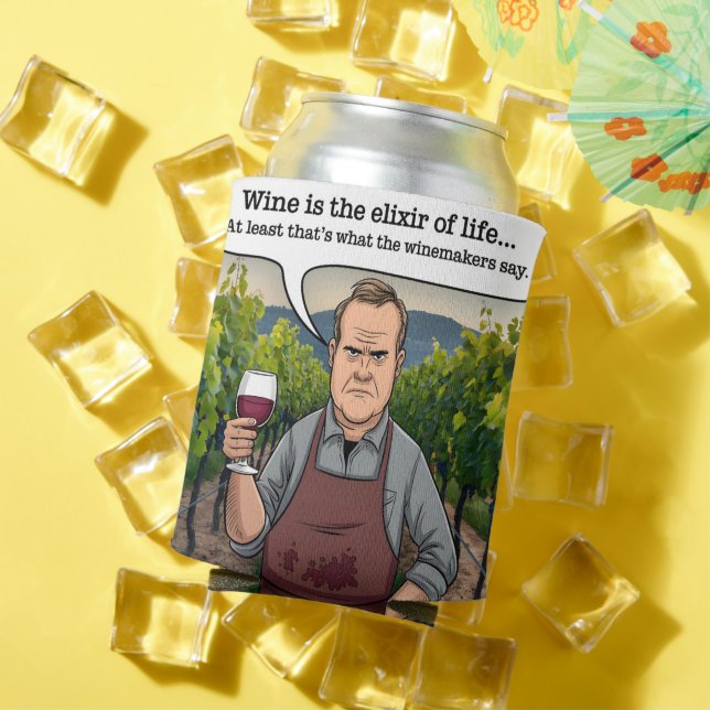 Winemaker Vineyard, Wine is the Elixir of Life Can Cooler (In Situ Summer)