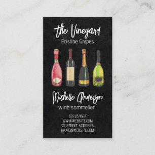 Winery Bottles Tastings Business Card