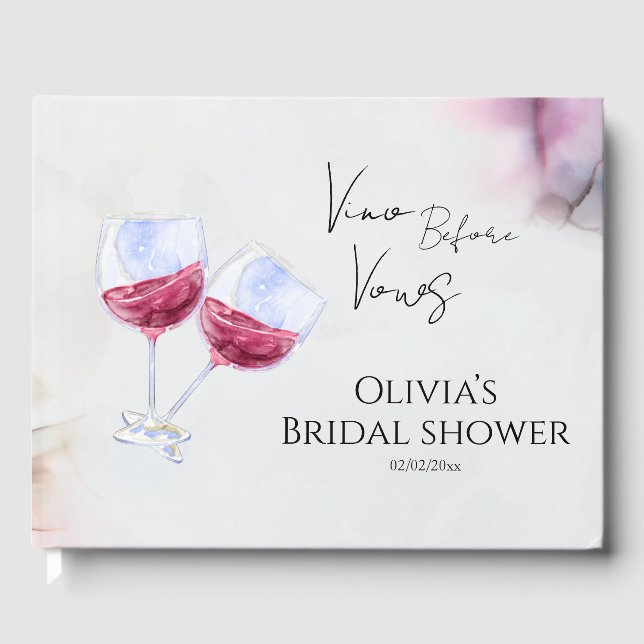 Winery bridal shower  guest book (Front)
