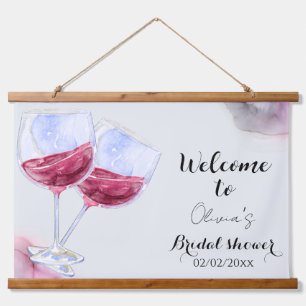 Winery bridal shower hanging tapestry
