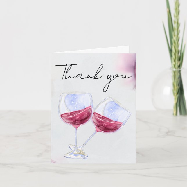 Winery bridal shower  thank you card (Front)