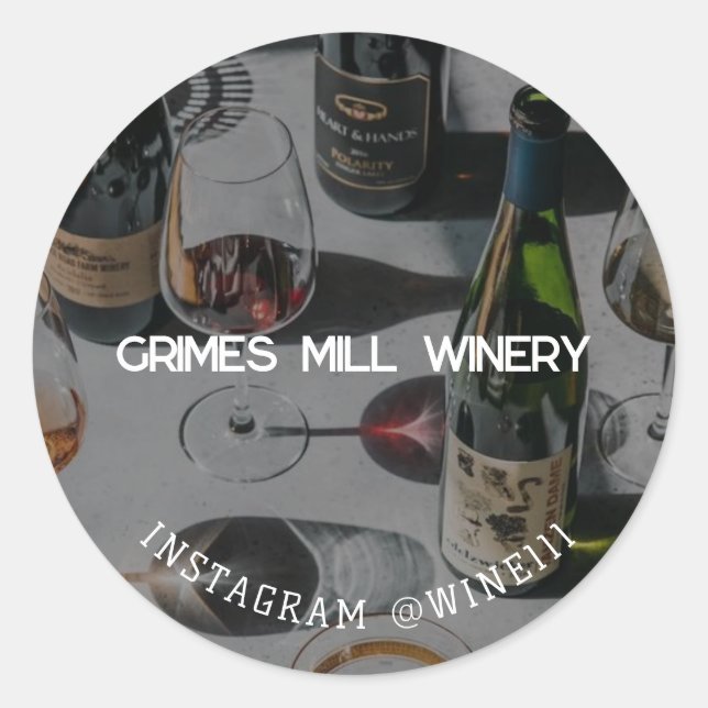 Winery Classic Round Sticker (Front)