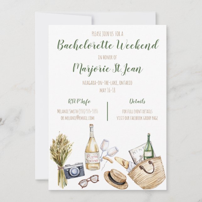 Winery Girls Weekend Invitation (Front)
