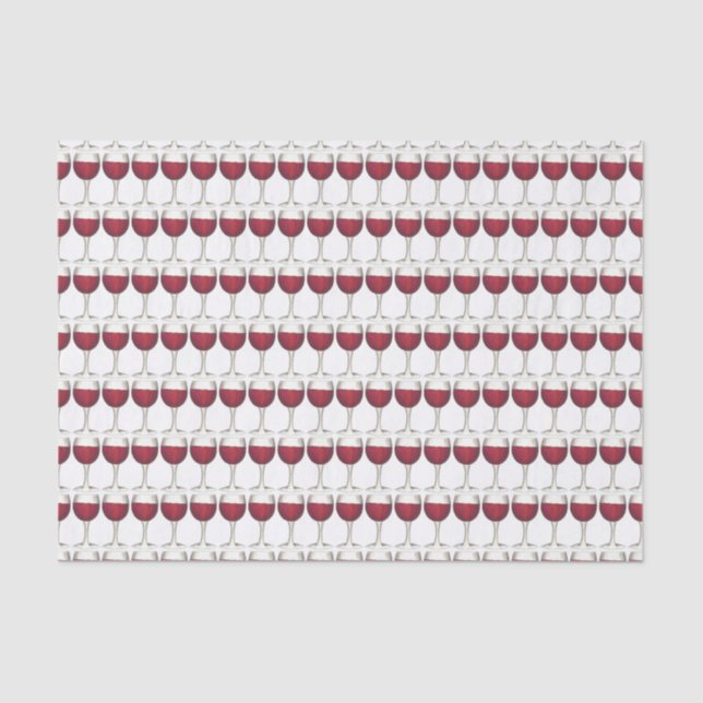 Winery Glass Bottle Red Wine Bar Print Pattern Tissue Paper (Front)