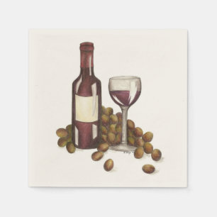 Winery Glass Bottle Red Wine Bar Winery Napkins