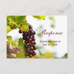 Winery Grapes Vineyard Wedding RSVP Response Card