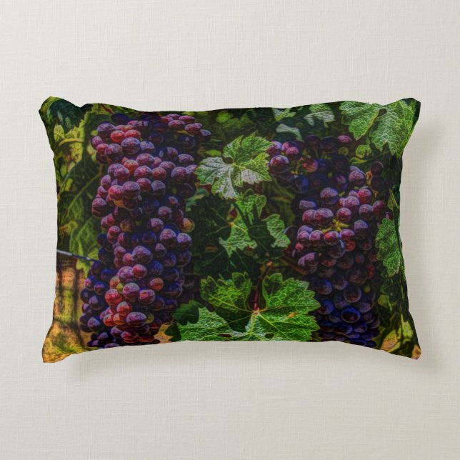 Winery Grapevine sunny tuscany vineyard grapes Decorative Cushion (Front)