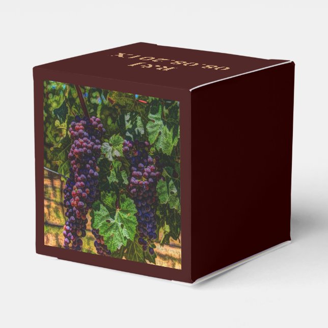 Winery Grapevine sunny tuscany vineyard grapes Favour Box (Back Side)