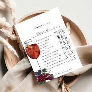 Winery Over or under bridal shower game Card
