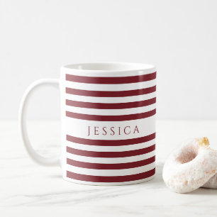 Winery Red Stripes Pattern Name Coffee Mug