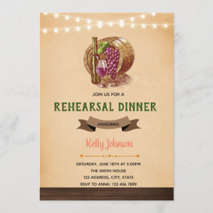 Winery rehearsal dinner invitation