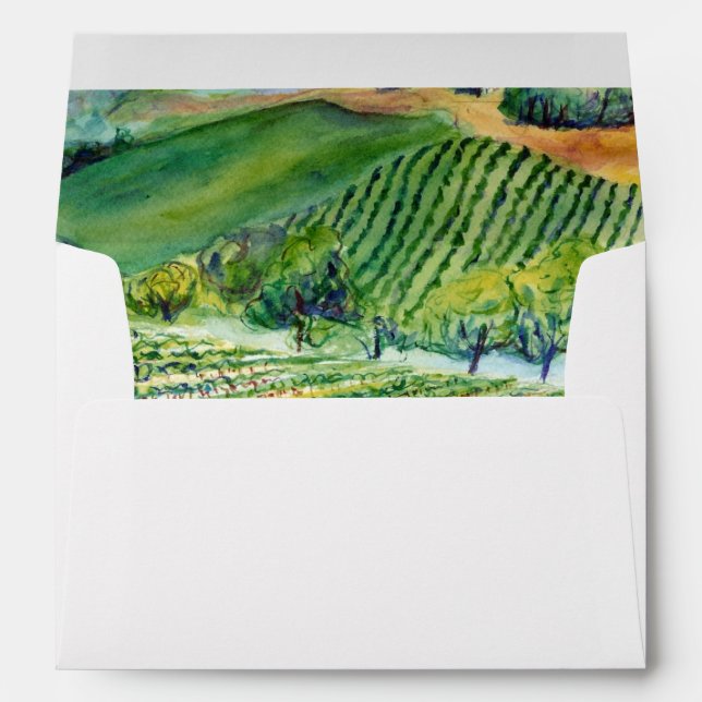 Winery Vineryard Wedding Custom Wine Art Envelopes (Back (Bottom))