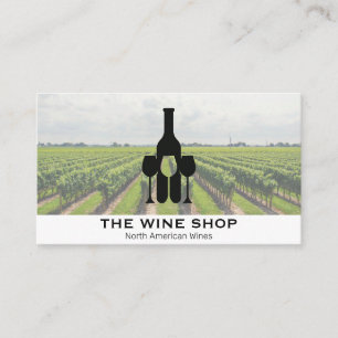 Winery Vineyard   Bottle and Glasses Business Card