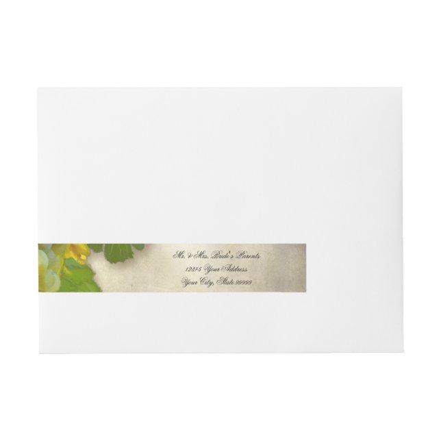 Winery Vineyard Grape Leaf Foliage Vintage Wedding Wraparound Address Label (Front)
