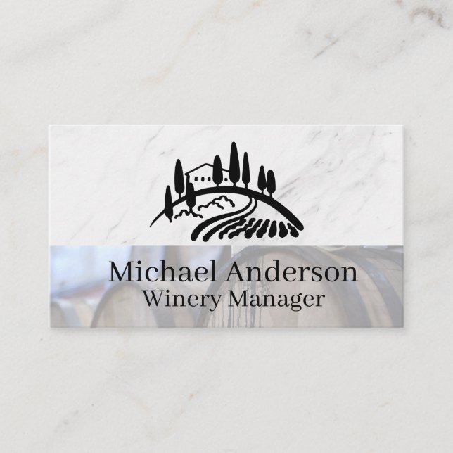 Winery Vineyard Landscape Business Card (Front)