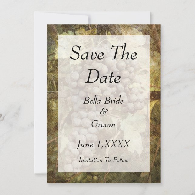 Winery Vineyard Save the Date Card (Front)
