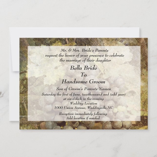 Winery Vineyard Wedding Invitation (Front)