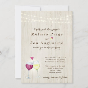 Winery Wedding Invitation   Red & White Wine Toast