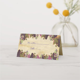 Winery Wedding Rustic Paper Background Place Card